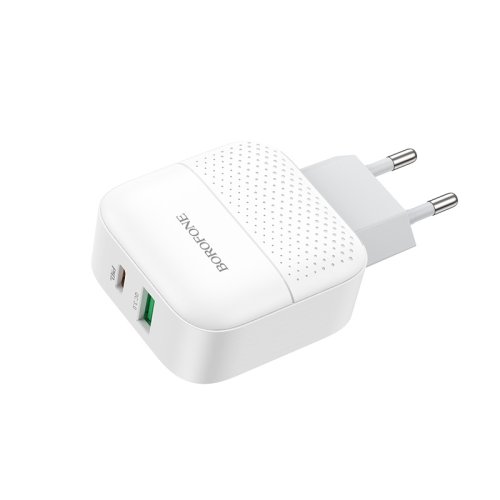   BOROFONE BA46A, PD+QC3.0, 1xUSB-A/1xUSB-C, 3A, + (USB-C  Lightning), 