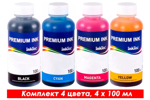 Чернила для Epson E0007-100M (комплект x4 -100ml, B,C,M,Y) 100мл InkTec