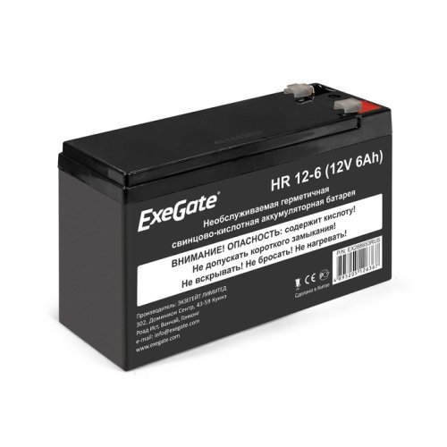    ExeGate HR 12-6 (12V, 6Ah 1224W  F2+F1-, EX288653RUS 151x51x98
