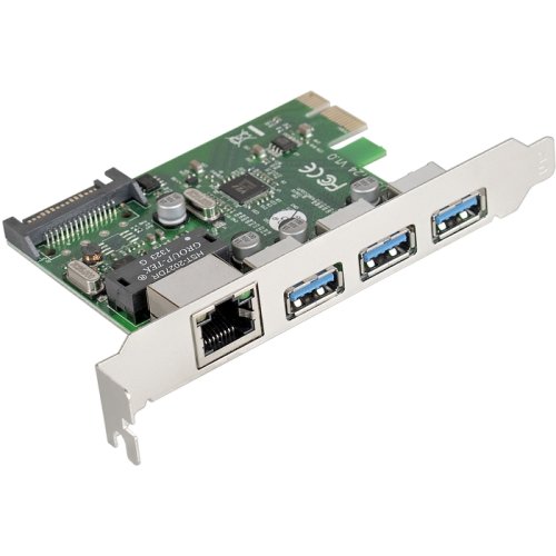   ExeGate EXE-361 (PCI-ex 1X ver.2.0, 3*USB3.0 ext. + LAN UTP 1000Mbps,  . SATA)
