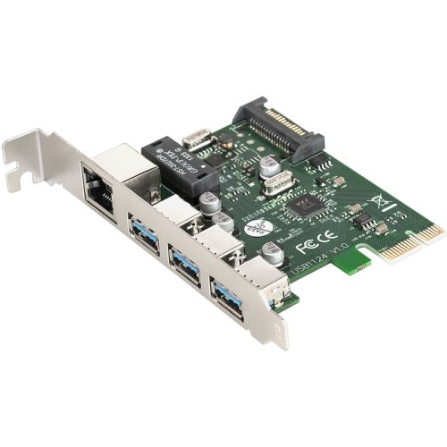   ExeGate EXE-361 (PCI-ex 1X ver.2.0, 3*USB3.0 ext. + LAN UTP 1000Mbps,  . SATA)