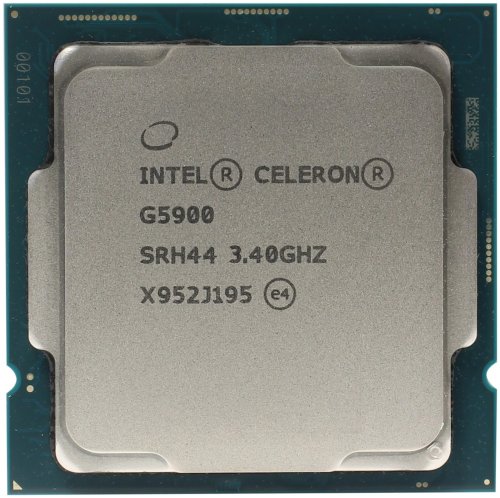  Intel Celeron G5900 OEM (S1200, - :2, :2, Comet Lake 14nm, 3.4 GHz , 2 MB,   HD Graphics 610, 1050 MHz,  SSE4.1/4.2, AVX2 / VT-x / VT-d,  2-channel DDR4-2666, TDP 58W,   )