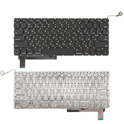 Клавиатура Apple Macbook A1286 черная без рамки плоский enter