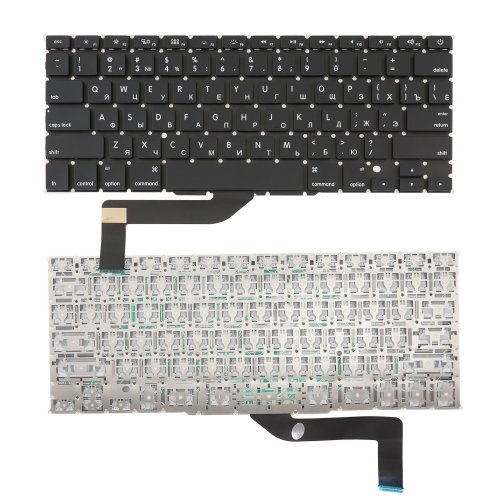 Клавиатура Apple Macbook A1398 черная без рамки плоский enter УЦЕНКА дефект краски