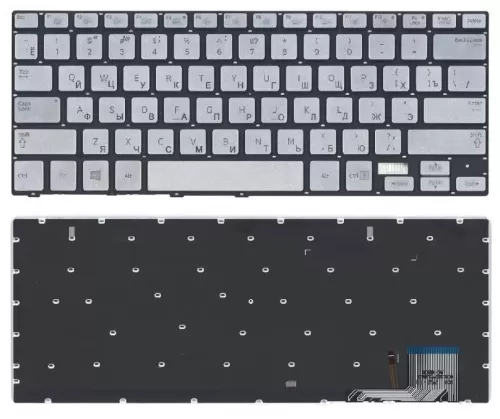 Клавиатура для ноутбука Samsung NP730U4E Серебро с подсветкой