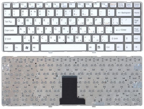 Клавиатура для ноутбука Sony Vaio VPC-EA белая без рамки (148792471) (148792471)