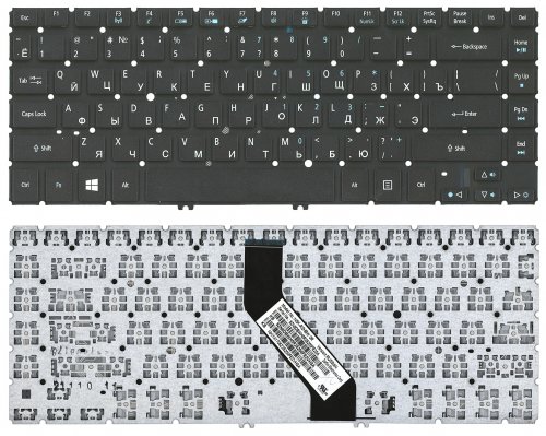 Клавиатура для ноутбука Acer Aspire V5-431 V5-471 V5-471G V5-471PG (rus, черн, без рамки)