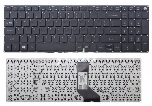 Клавиатура для ноутбука Acer Aspire E5-722, E5-522, V3-574G, E5-573T, E5-573, E5-573G, E5-573T, E5-532G, F5-571, F5-571G, F5-572, F5-572G, E5-774, e5-774g, es1-523, es1-523g, es1-533, f5-521, ES1-311, E13, VN7-792G, V17 Nitro, Packard Bell EasyNote TE69BH (rus, черн,) Без рамки