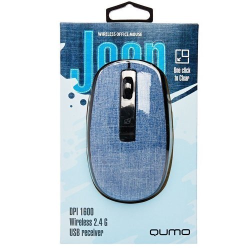 Мышь Qumo Office M45 Jean, беспроводная, оптическая, 4 кноп., 800/1200/1600 dpi, ткань