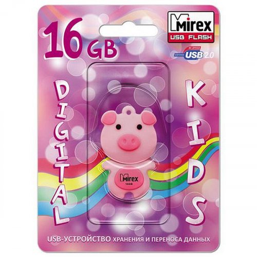 Флэш-накопитель 16GB Mirex PIG PINK (блистер)