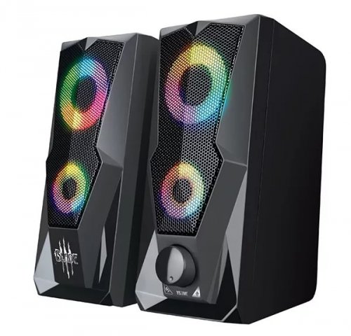 Колонки 2.0 Qumo Blade , 15 ВТ, объемное звучание, RGB подсветка
