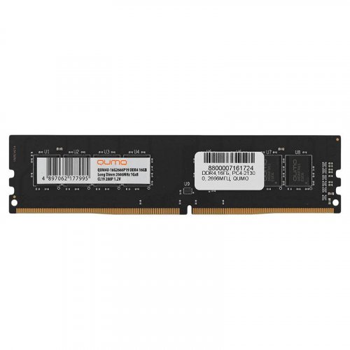 Память DDR4 16Gb QUMO 2666 Mhz 1Gx8 CL19 288p (QUM4U-16G2666P19)