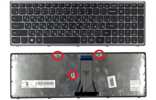 Клавиатура для ноутбука Lenovo Z510 / G505s Flex 15, G500s, G505, G505s, S500, S510, S510p, Z510 25211031 (rus., черн. серая рамка)