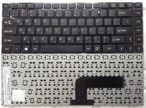 Клавиатура для ноутбука DNS Pegatron B14Y, Clevo W740 черная без рамки