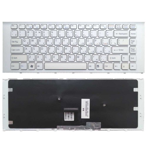 Клавиатура для ноутбука Sony Vaio VPC-EA белая с рамкой
