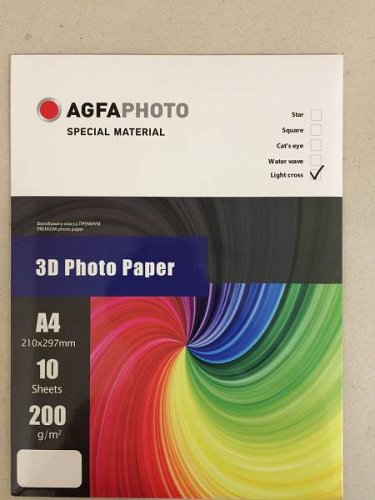 Фотобумага AGFA А4 Глянцевая 3D ЛИНИЯ 200г 10 листов