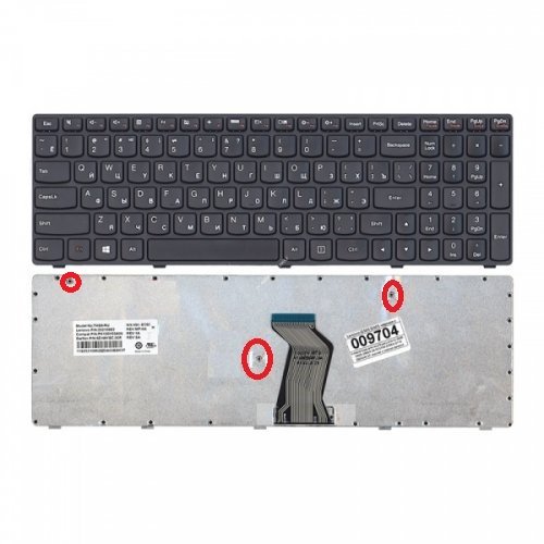 Клавиатура для ноутбука Lenovo G500 G505 G700 G710, G570, B570 (крепление в верхнем левом углу, под шлейфом) (rus, чёрн)