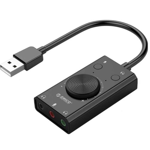 Звуковая карта USB Sound Adapter ORICO SC2-BK с регулировкой звука (черный)