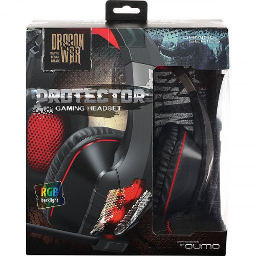 Гарнитура Qumo Protector GHS 0015, стереогарнитура, подсветка, USB+2*3.5 jacks