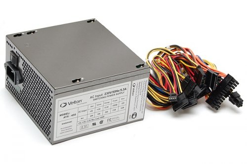 Блок питания 450W Velton, 24pin +4 pin, fan 8 см, 2x SATA, 2x Molex
