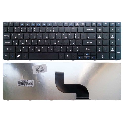 Клавиатура для ноутбука Acer Aspire 5230, 5236, 5236G, 5242, 5242G, 5250, 5253, 5253G, 5336, 5336G, 5410, 5410T, 5536, 5536G, 5538, 5538G, 5541, 5542, 5542G, 5551, 5551G, 5552, 5552G, 5553, 5553G, 5560, 5560G, 5625, 5626G, 5733, 5733Z, 5736, Packard Bell PEW96 (ru, чёрн, )