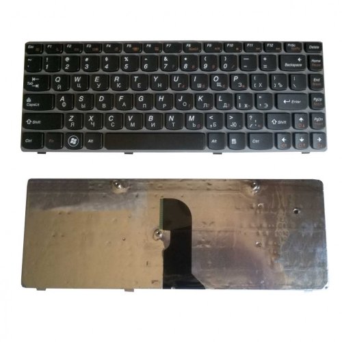 Клавиатура для ноутбука Lenovo IdeaPad Z450, Z460, Z460A (rus, чёрн,рамка серая ,25-010875)