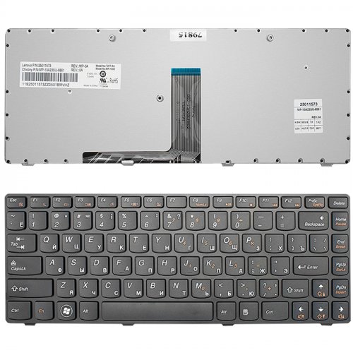 Клавиатура для ноутбука Lenovo B470 G470 V470 Z470 (rus, чёрн)