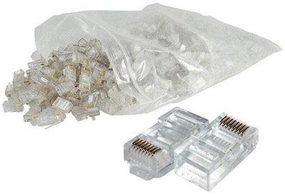 Вилка RJ-45, UTP 5E (пакет, 100шт.) RJ45