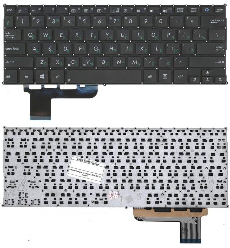 Клавиатура для ноутбука Asus X201 X201E S200 S200E x202e Q200 Q200E(rus черн. без рамки)