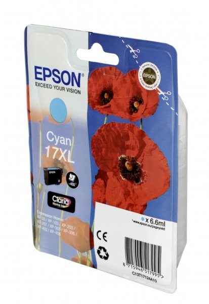 Картридж Epson (уценен просрочен) 17XL (T1712) Cyan, до 450 стр.