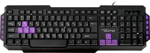 Клавиатура Qumo Desert Eagle Pro K04, проводная, 104 +10 клавиш, выделенные блоки WASD и стрелки, кабель в оплетке с фильтром и golden USB