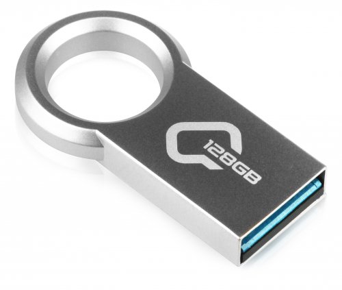 Флэш-накопитель128GB QUMO Ring USB 3.0 цвет корпуса металлик (QM128GUD3-Ring)