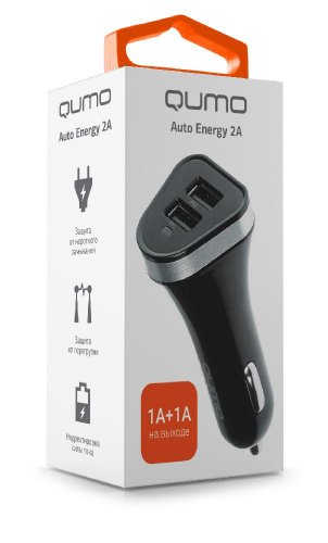 Автомобильное зарядное устройство 2A, 2 USB, 1A+1A (Charger 0060) черный ID20730