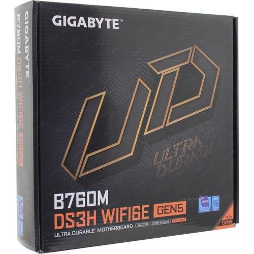 ����������� ����� GIGABYTE B760M DS3H WIFI6E GEN5 [LGA 1700, Intel B760, 4xDDR5-5600 Mhz, 1xPCI-Ex16