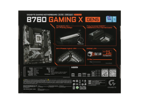 ����������� ����� GIGABYTE B760 GAMING X GEN5 [LGA 1700, Intel B760, 4xDDR5-5600 ���, 3xPCI-Ex16, 3x