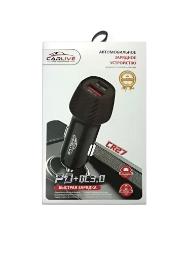 ������������� �������� ���������� Carlive CR27 QC3.0 + PD20W 18W black