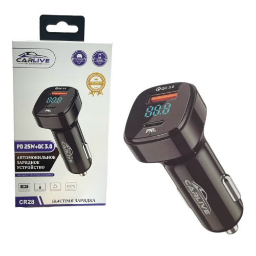 ������������� �������� ���������� Carlive CR28 (QC3.0 18w,+PD25W � �����, ����������) black
