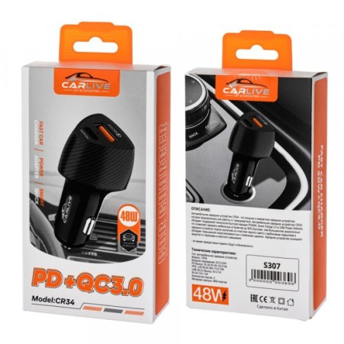 ������������� �������� ���������� Carlive CR34 (QC3.0+PD25W) black
