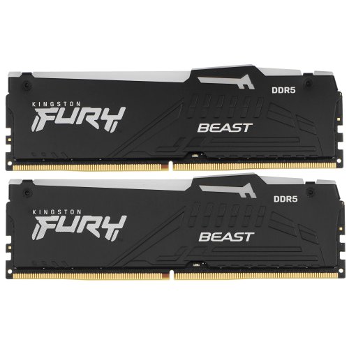 ������ DDR5 64Gb Kingston FURY Beast Black RGB [KF552C36BBEAK2-64] DDR5, 32 GBx2, 5200 MHz, 36 CL