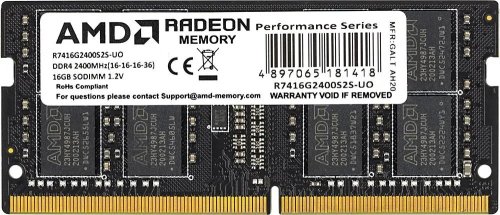 ������ SO-DIMM DDR4 16GB AMD Radeon R7 Performance Series R7416G2400S2S-UO DDR4 - 1x 16�� 2400���, �