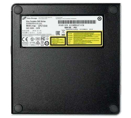 ���������� ������ DVD-RW LG GP57ES40.AHLE10B, �������, USB2.0, Silver Slim, Ret