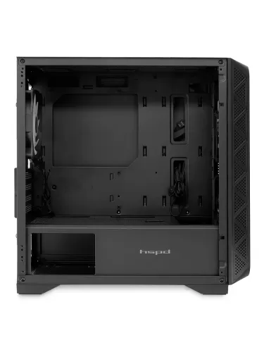 ������ ��� ����� ������� HSPD M321, Mesh Mini-tower, Black, slide TG, 0.45 SPCC, 2x140mm ARGB (M321-