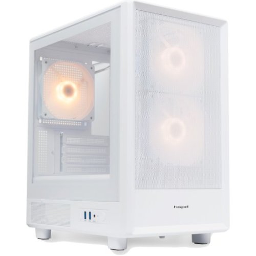 Корпус без блока питания HSPD M310, Mesh Mini-tower, White, TG, 0.4 SPCC, 3x120mm ARGB mATX, mITX (M Корпус без блока питания HSPD M310, Mesh Mini-tower, White, TG, 0.4 SPCC, 3x120mm ARGB mATX, mITX (M