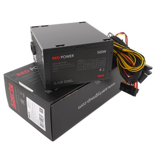   500W Azerty RPL-500BAR ATX, 12CM FAN, 20+4p ,CPU(8pin), 1* PCI-E(6+2), 4* SATA, 2* Molex,  