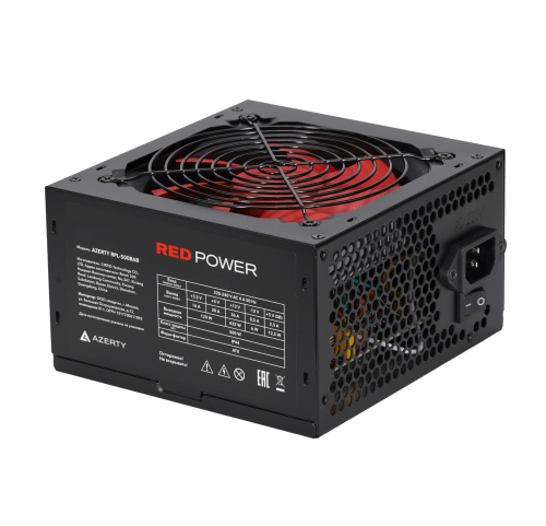   600W Azerty RPL-600BAR ATX, 12CM FAN, 20+4p ,CPU(8pin), 2*PCI-E(6+2), 4* SATA, 2* Molex,  