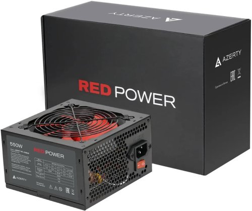 ���� ������� 550W Azerty RPL-550BAR ATX, 12CM FAN, 20+4p ,CPU(8pin), 1* PCI-E(6+2), 4* SATA, 2* Molex, ������ �������