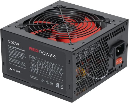 ���� ������� 550W Azerty RPL-550BAR ATX, 12CM FAN, 20+4p ,CPU(8pin), 1* PCI-E(6+2), 4* SATA, 2* Molex, ������ �������