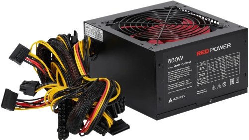 ���� ������� 550W Azerty RPL-550BAR ATX, 12CM FAN, 20+4p ,CPU(8pin), 1* PCI-E(6+2), 4* SATA, 2* Molex, ������ �������