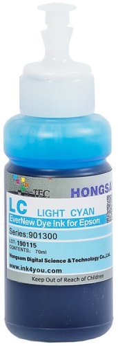 Чернила DCTec водорастворимые L800 EverNew Light Cyan (светло-голубой) с дозатором 70 мл (901300-LC-70b)