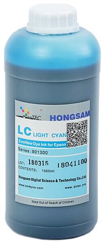 Чернила DCTec водорастворимые L800 EverNew Light Cyan (светло-голубой) 1000 мл (901300-LC-1000)
